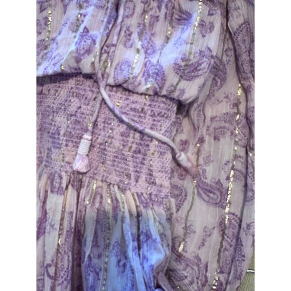 Hemant and Nandita Sahar Women's Pink V-Neck Tiered Eyelet Mini Dress Size Small - Picture 11 of 13